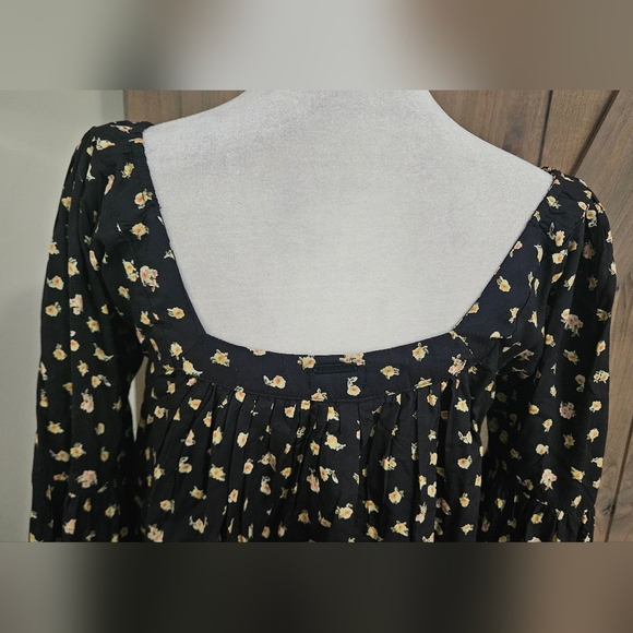 BILLABONG Just Beachy Floral Print Top In Black/yellow Multi. Size Small - Picture 4 of 16